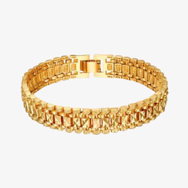 Pulseira Feminina 12mm – Corrente Grossa Dourada