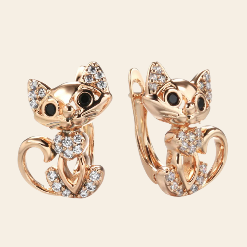 Brinco Gato Dourado - Feminino