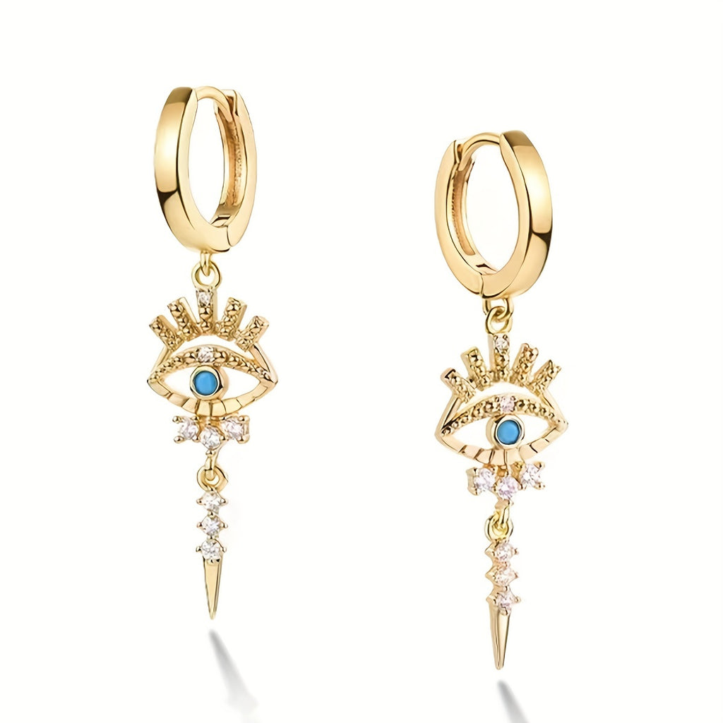 Brincos de ouro 18K com olho grego