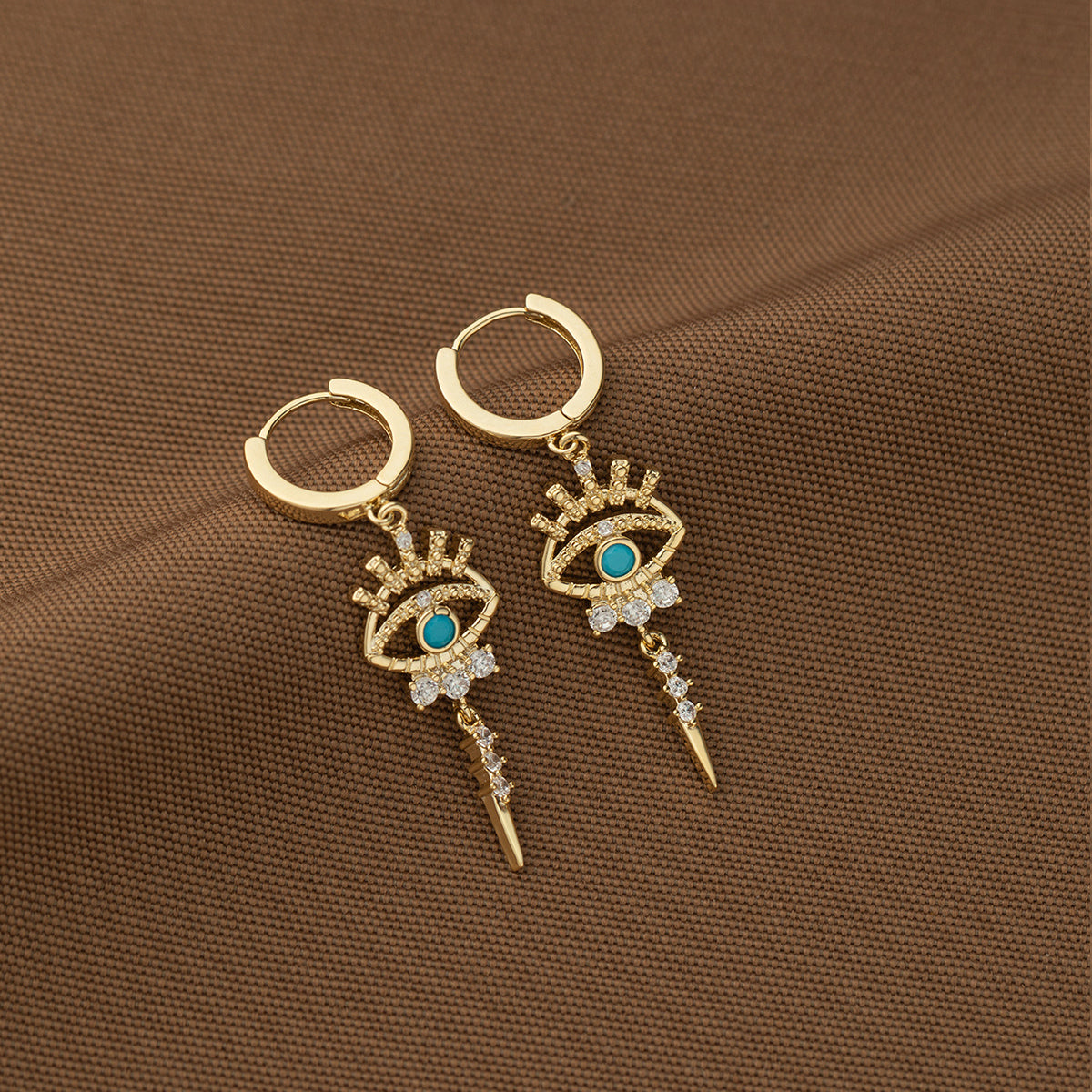 Brincos de ouro 18K com olho grego