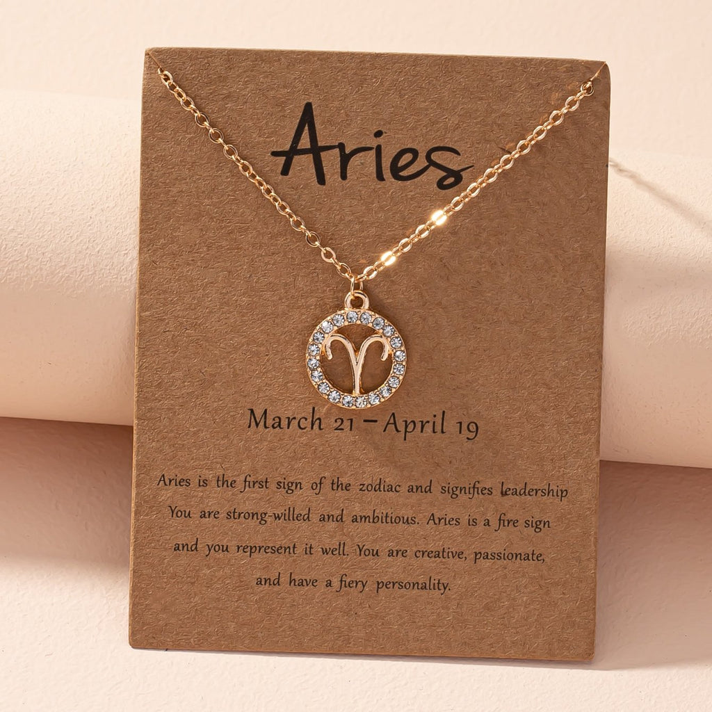 Colar com pingente das doze constelações do zodíaco