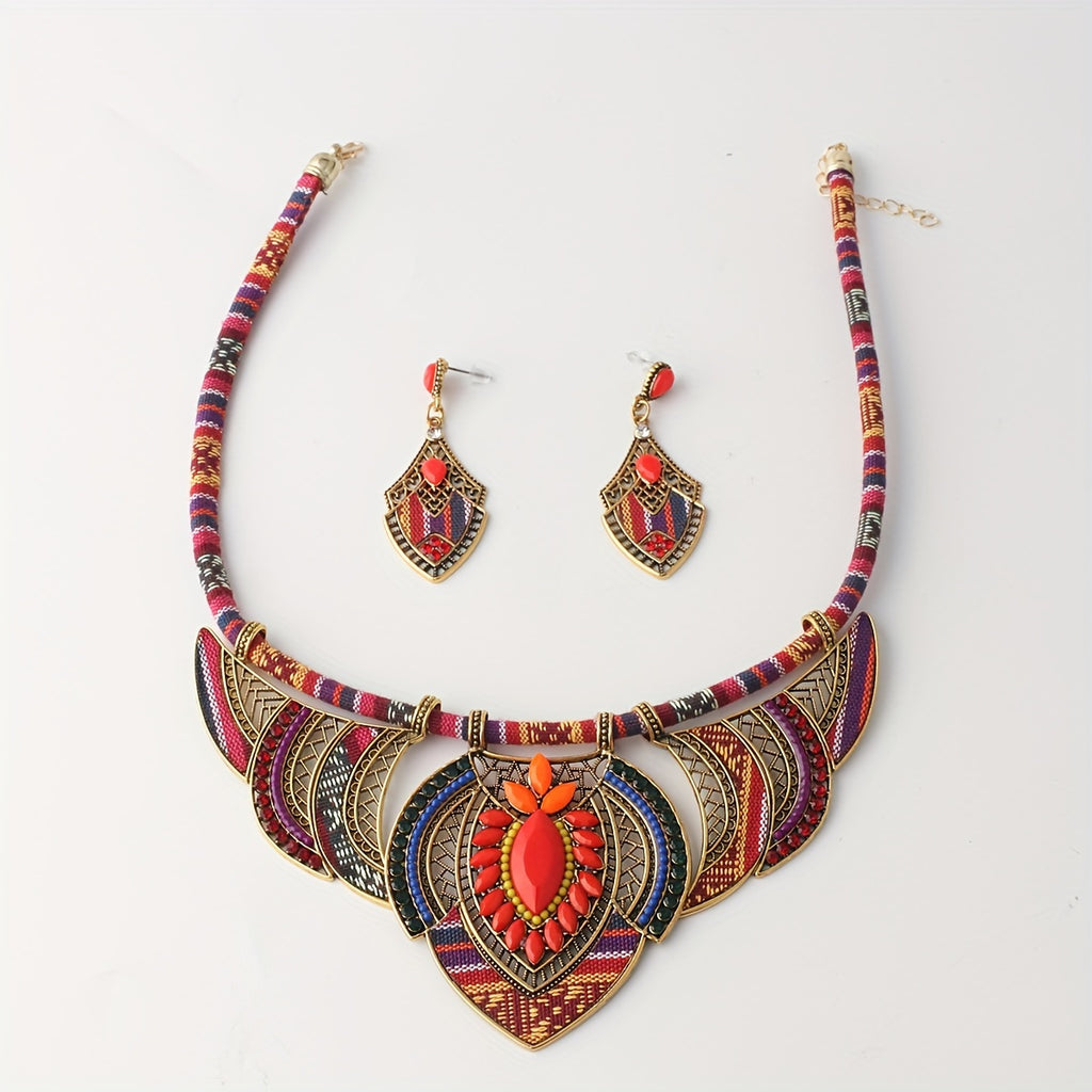 Conjunto de brincos e colares boêmios - Feminino