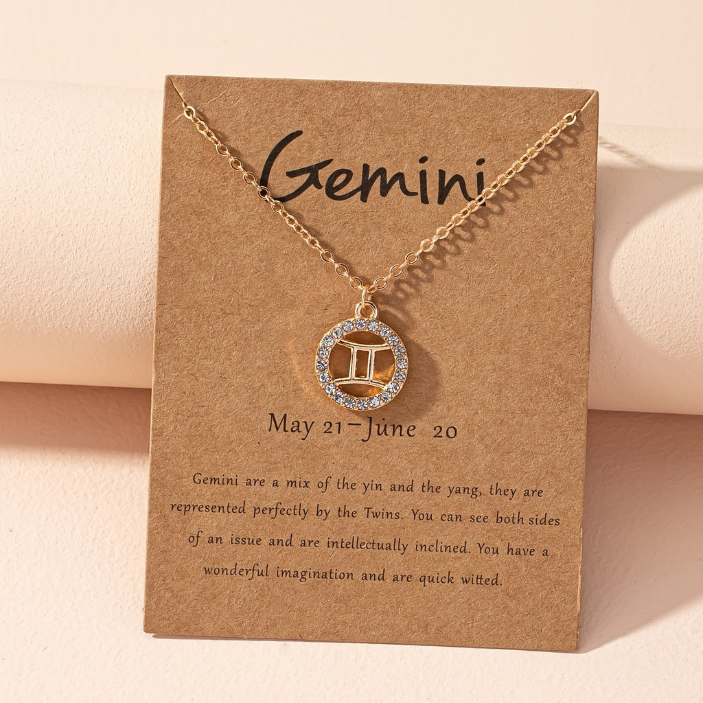 Colar com pingente das doze constelações do zodíaco