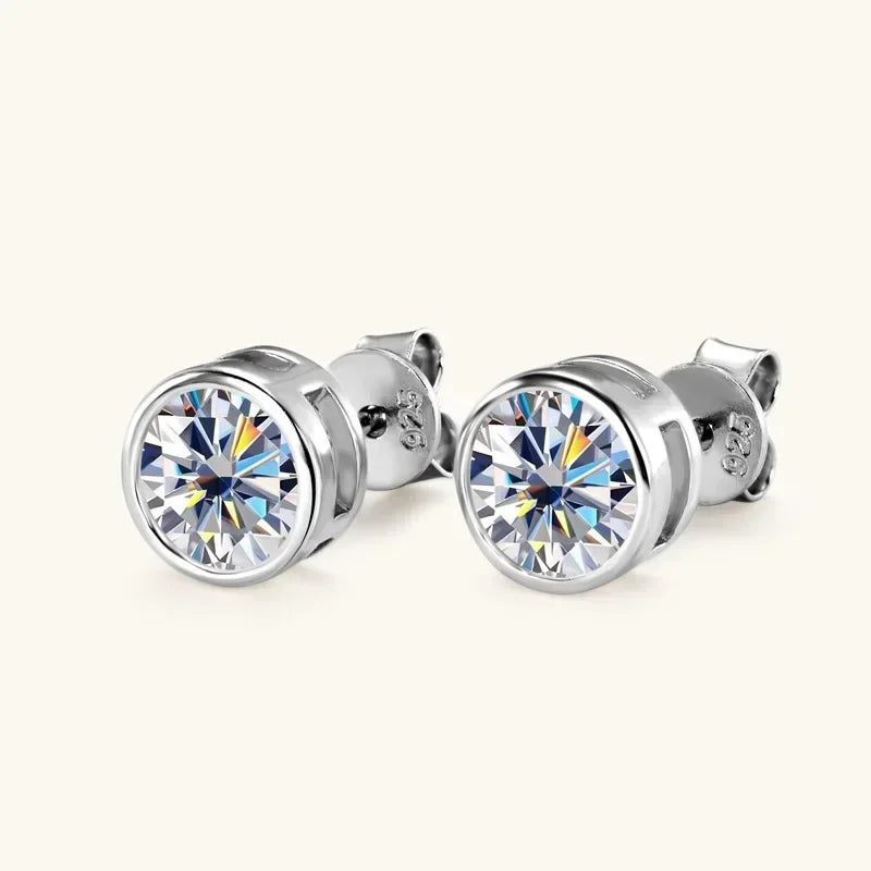 Brincos de diamante Moissanite genuínos
