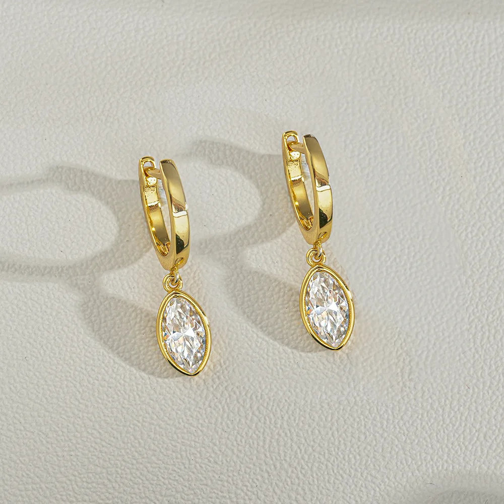 Brincos de luxo femininos em ouro 18k autêntico com diamante