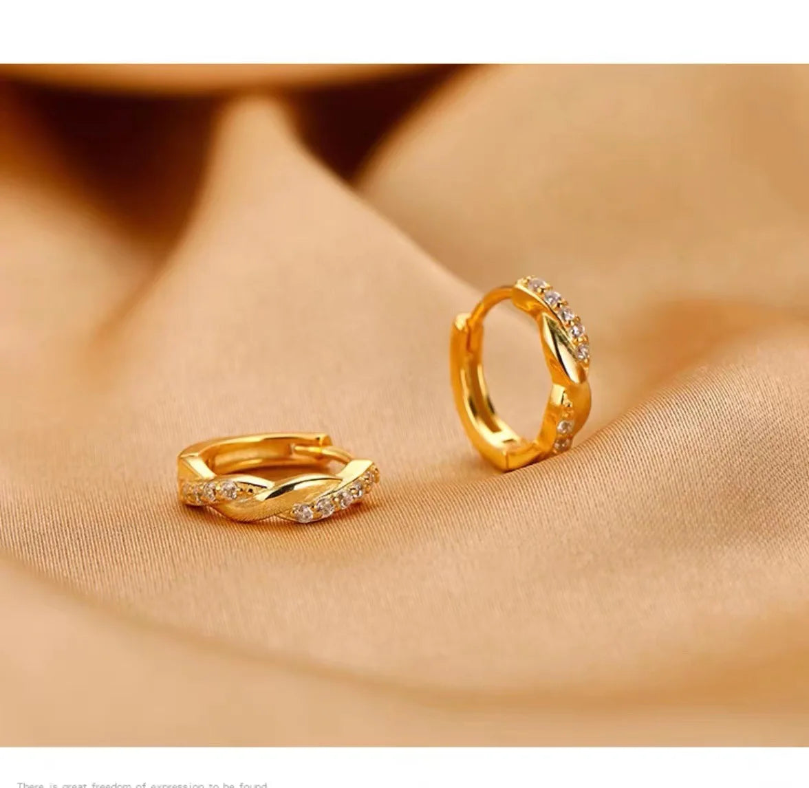 Brincos femininos de luxo em ouro puro 24k