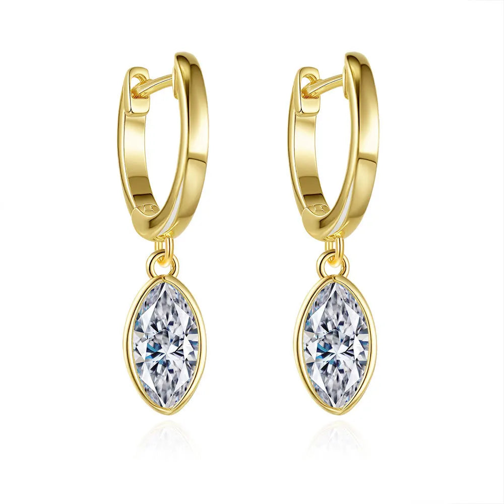 Brincos de luxo femininos em ouro 18k autêntico com diamante