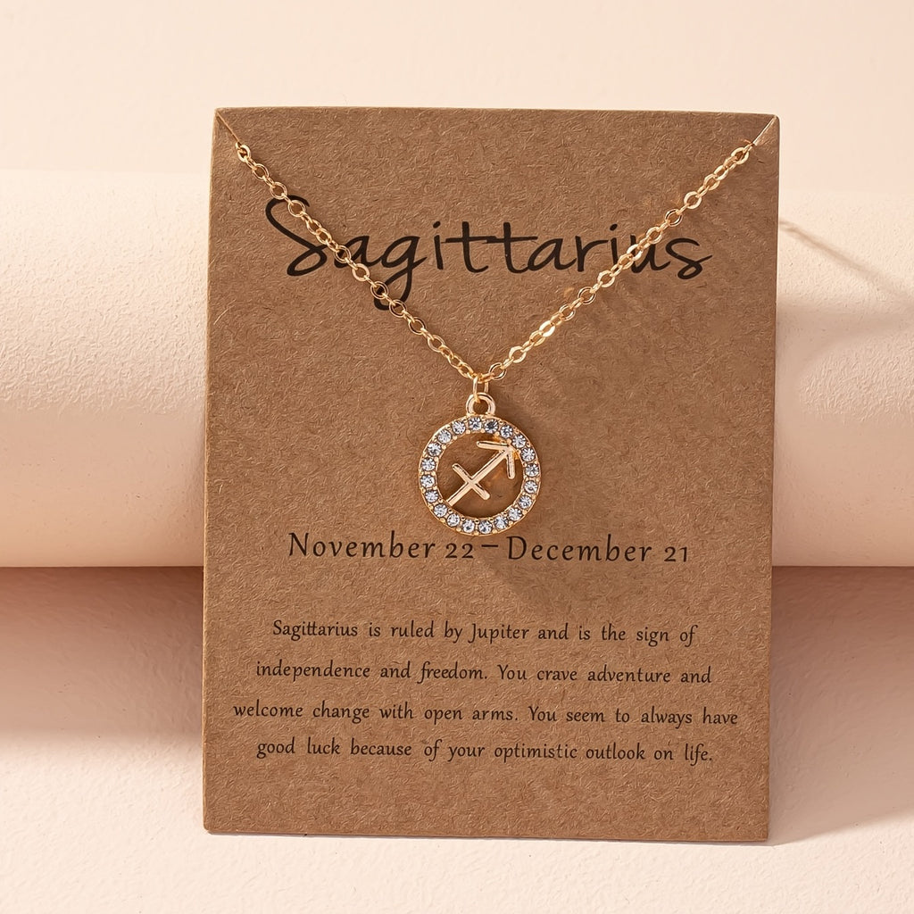 Colar com pingente das doze constelações do zodíaco