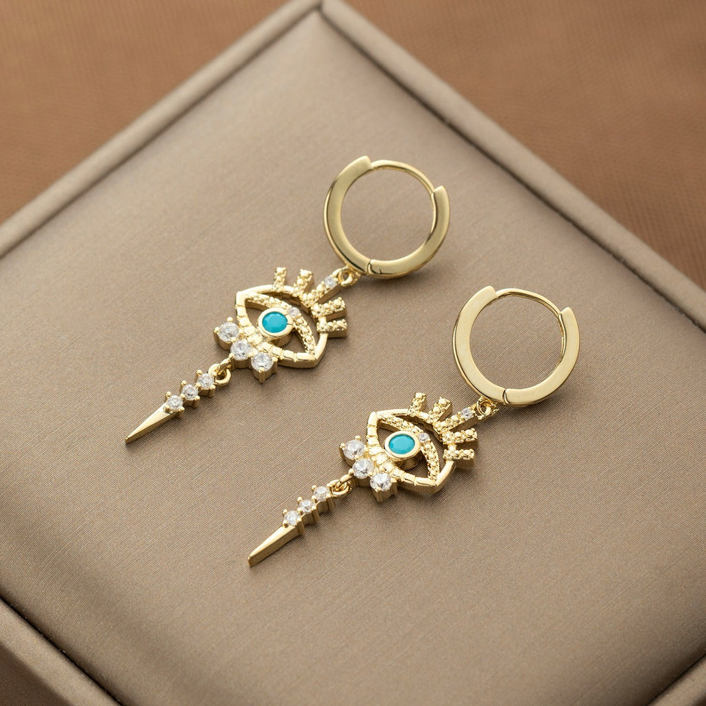 Brincos de ouro 18K com olho grego